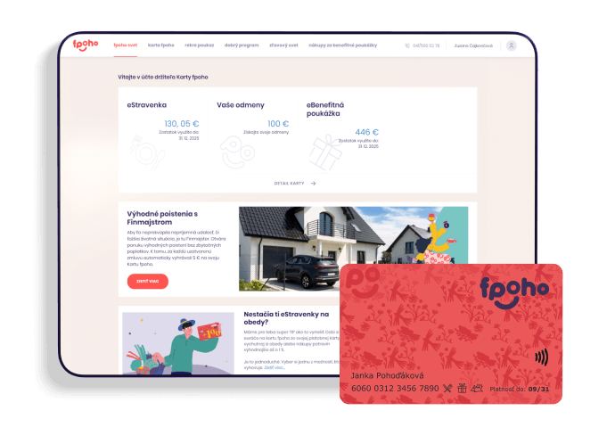 Mockup telefónu zobrazujúci fpoho účet